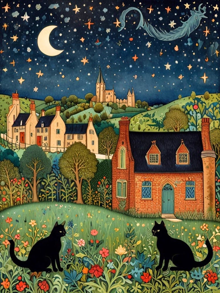 William Morris Cats In The Garden 2