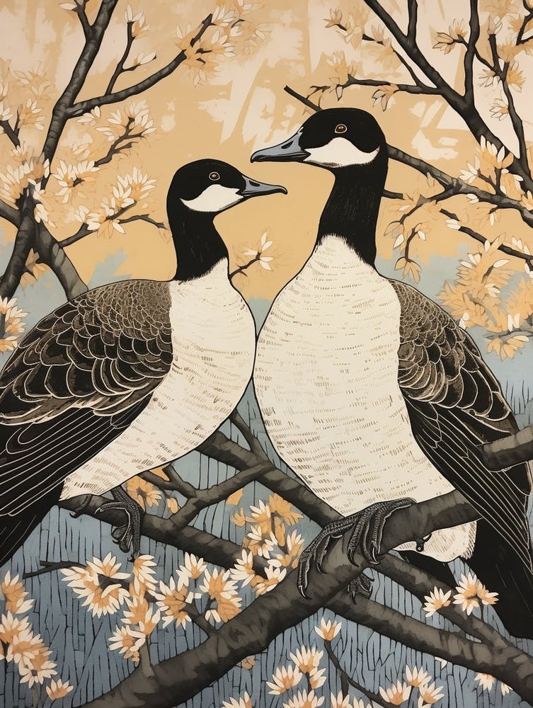 Art Nouveau Birds Poster Goose  2