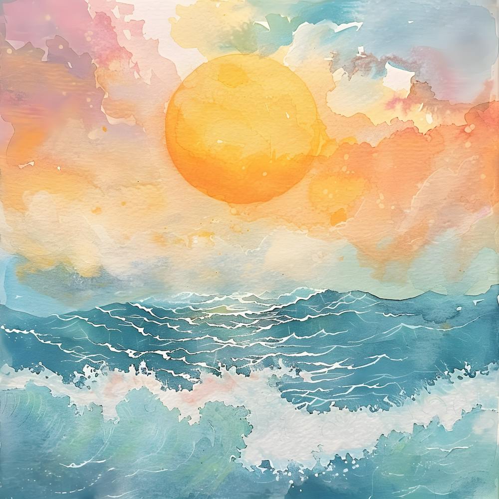 Watercolor Of The Ocean