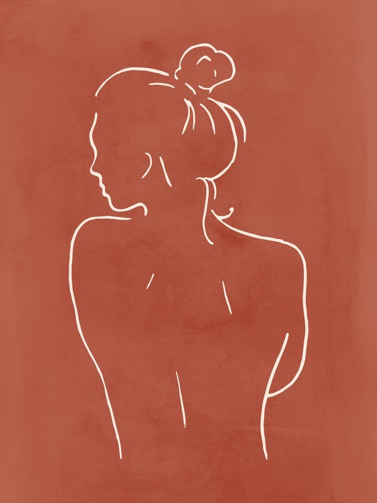 Female Body Sketch 5 Terracotta