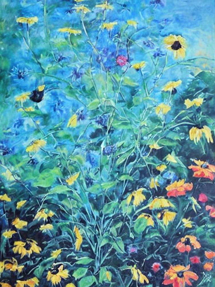 Rudbeckia Floral Print Bright Painting Flower