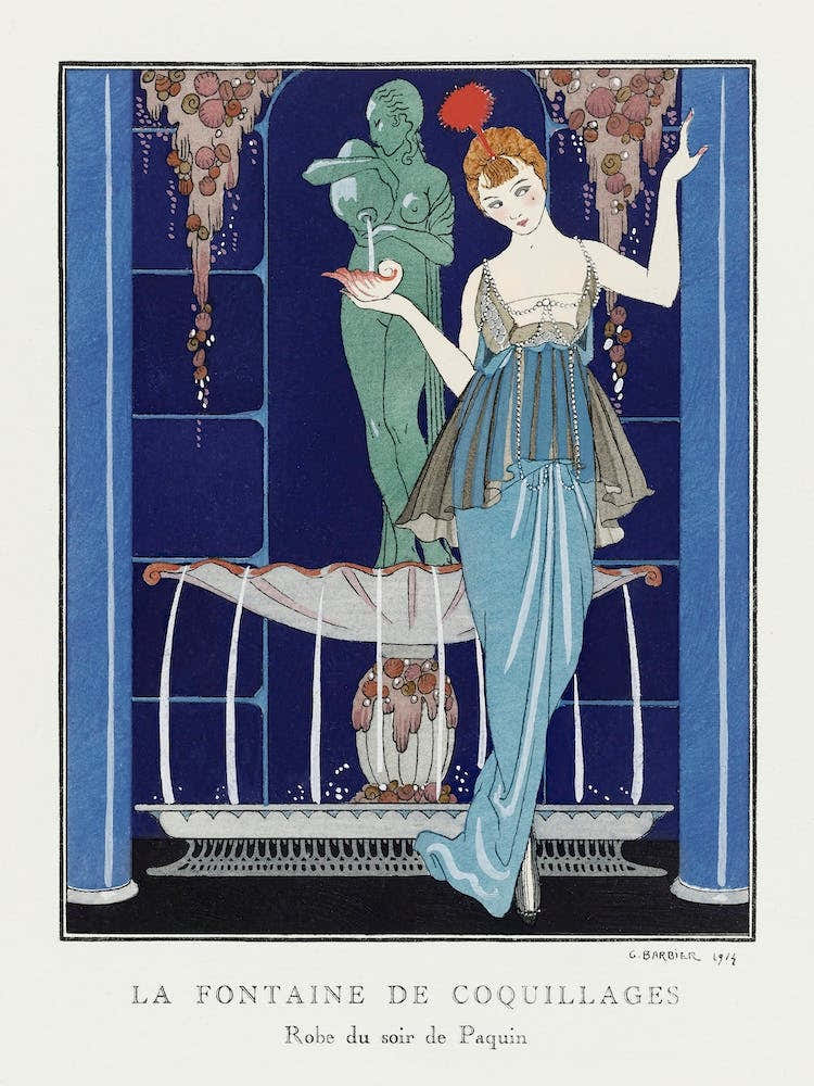 La Fontaine De Coquillages Robe Du Soir De Paquin (1914), George Barbier