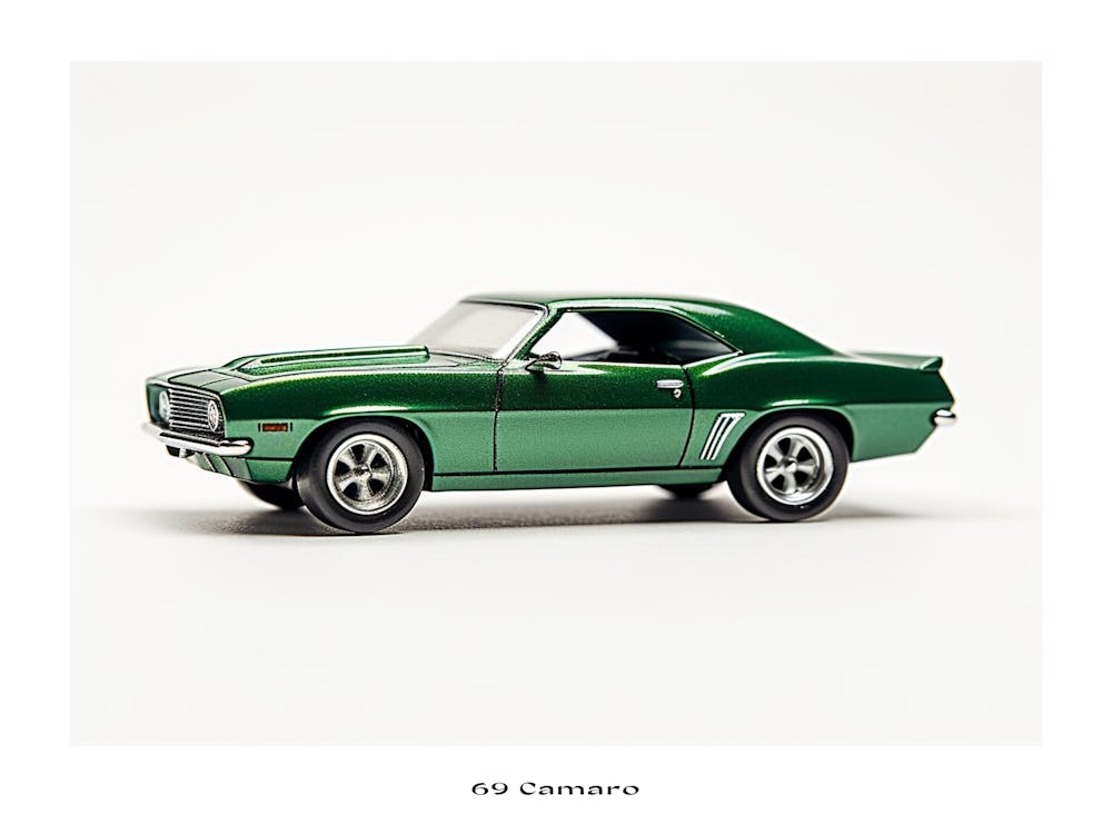 Affiche Voiture Jouet Camaro 69 Verte
