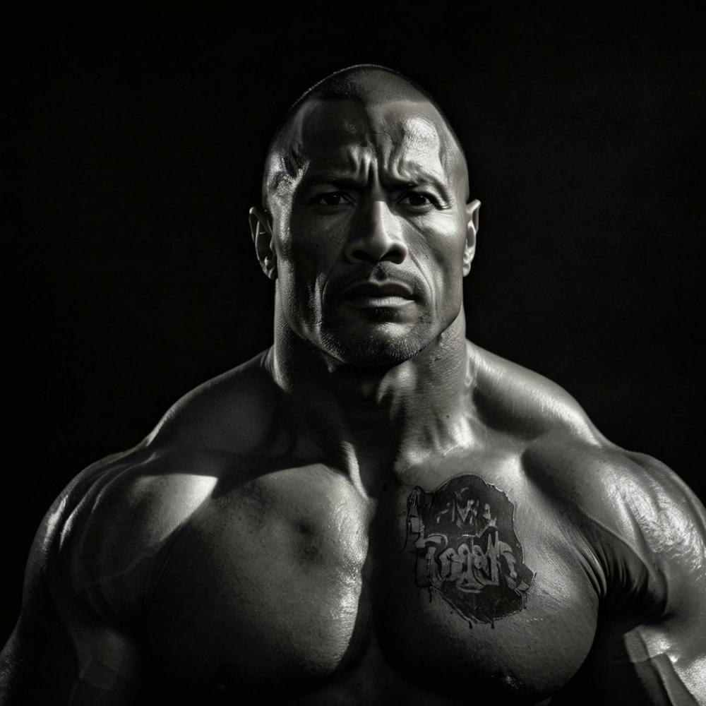 The Rock, beautiful black and White portrait for Wall and room Art