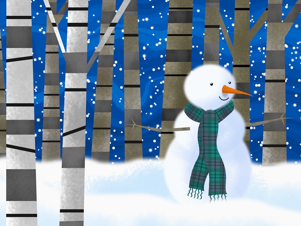 Snowman in Forest 1