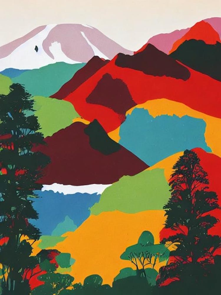 Mount Kilimanjaro National Park Tanzania Abstract Colourful