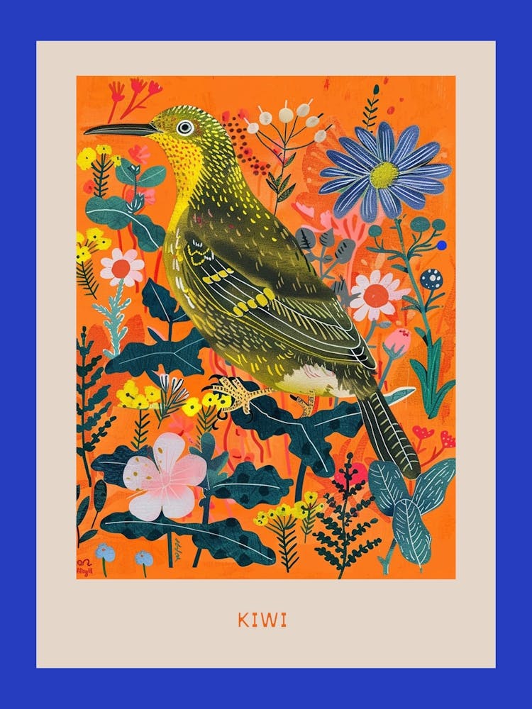 Spring Birds Poster Kiwi 4