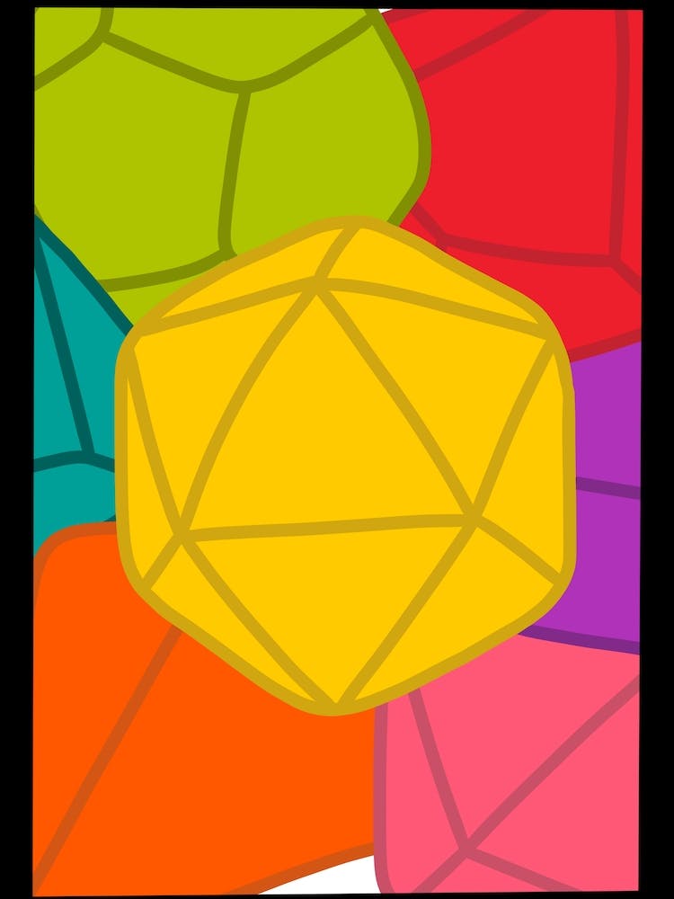 Block colour dungeons and dragons dice