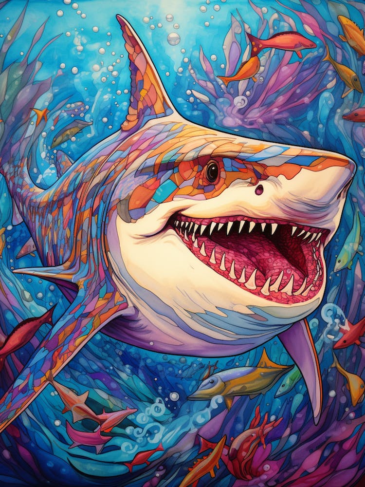  A Nurse Shark Vibrant Paint Splash 2