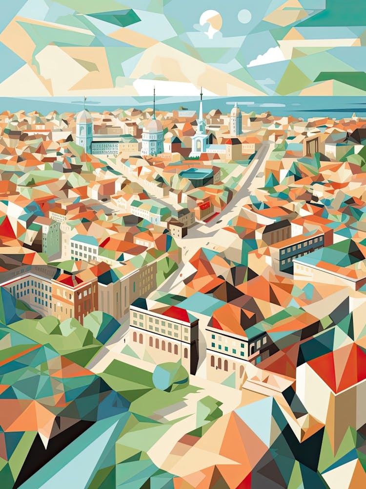 Berlin, Germany, Geometric Illustration 1