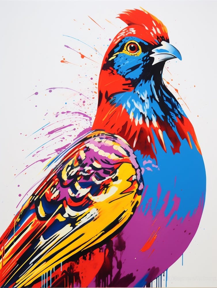 Andy Warhol Style Bird Pheasant 4