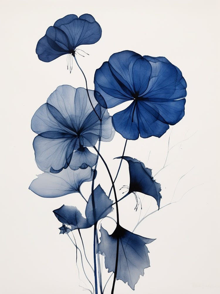 Blue Botanical Moonflower