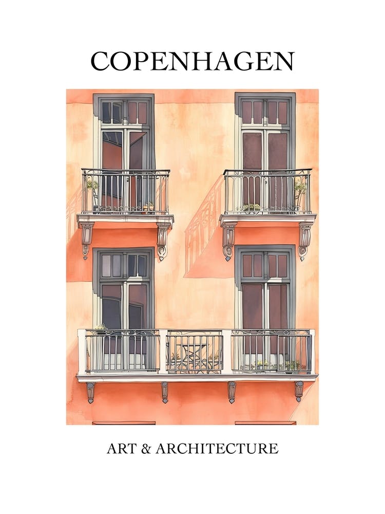 Copenhagen Travel And Architecture Poster 1