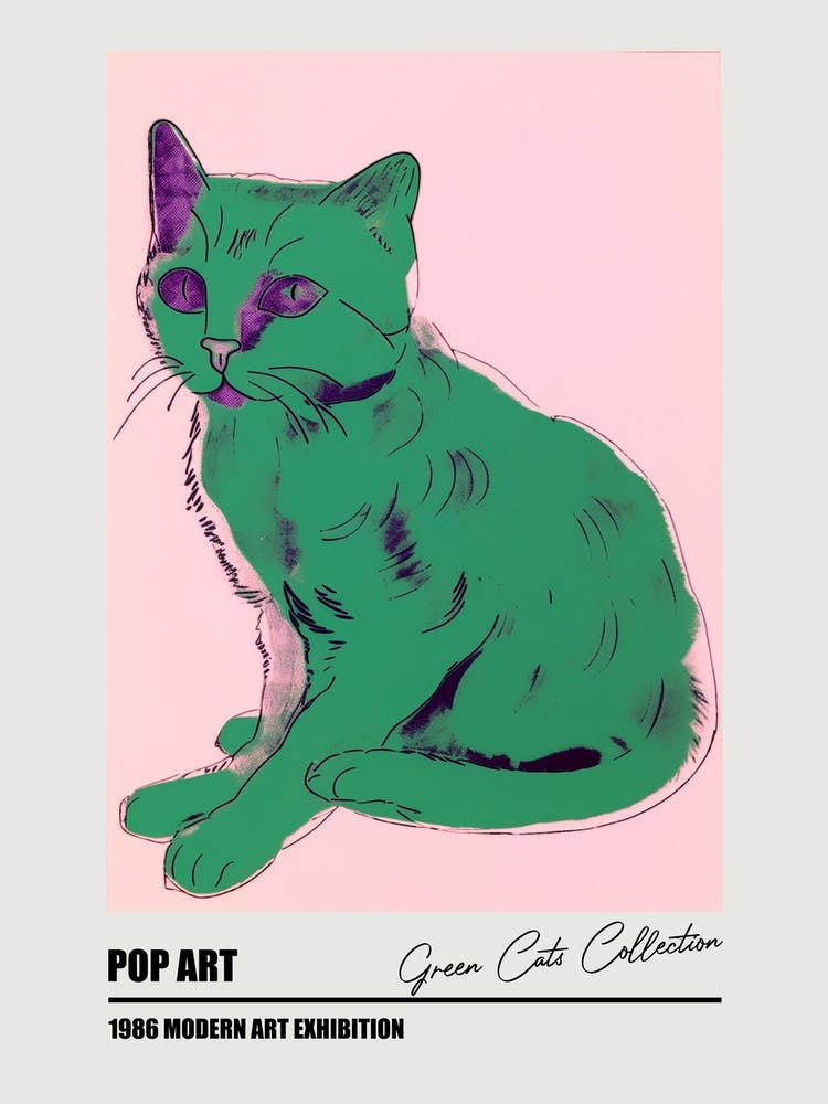 Green Cats Warhol  Style Collection 3