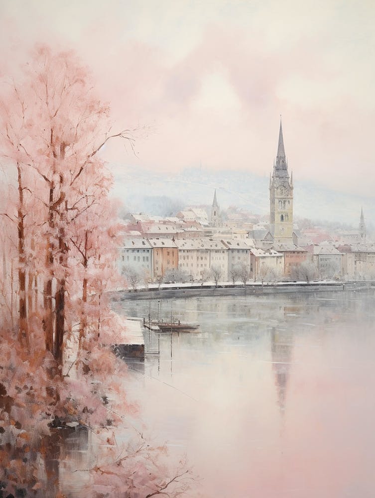 Dreamy Winter Painting Zurich Switzerland 7