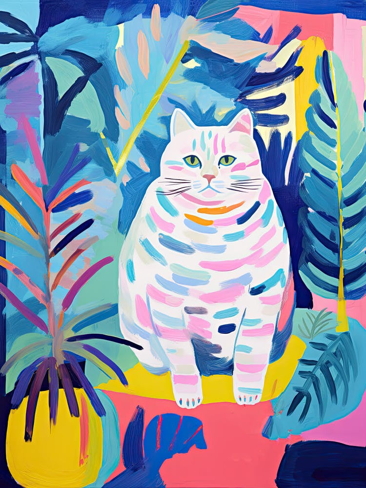 Alexey Hrom A Print Of A Painting Of A Fat Cat And Tropical Pla 0f6c829c F7a4 4fa0 Bb86 4b21224d1aef Gigapixel Art Scale 4 00x