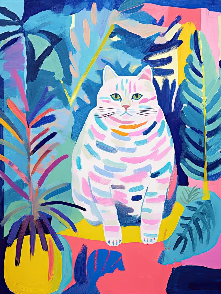 Alexey Hrom A Print Of A Painting Of A Fat Cat And Tropical Pla 0f6c829c F7a4 4fa0 Bb86 4b21224d1aef Gigapixel Art Scale 4 00x
