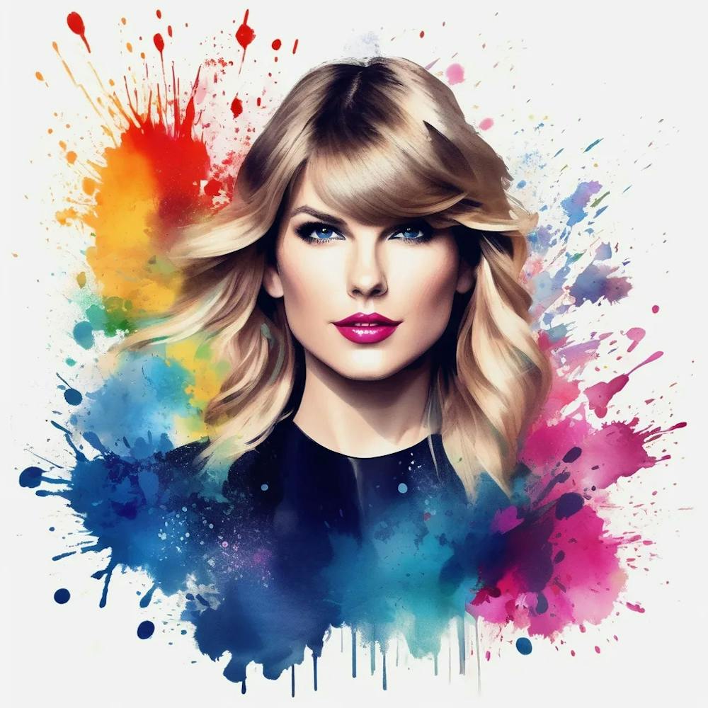 Taylor Swift watercolour colour portrait