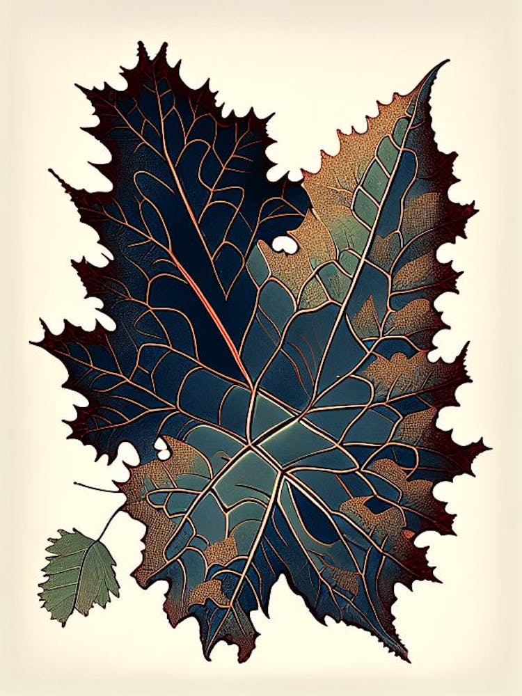 Oregon Grape Leaf Vintage Botanical