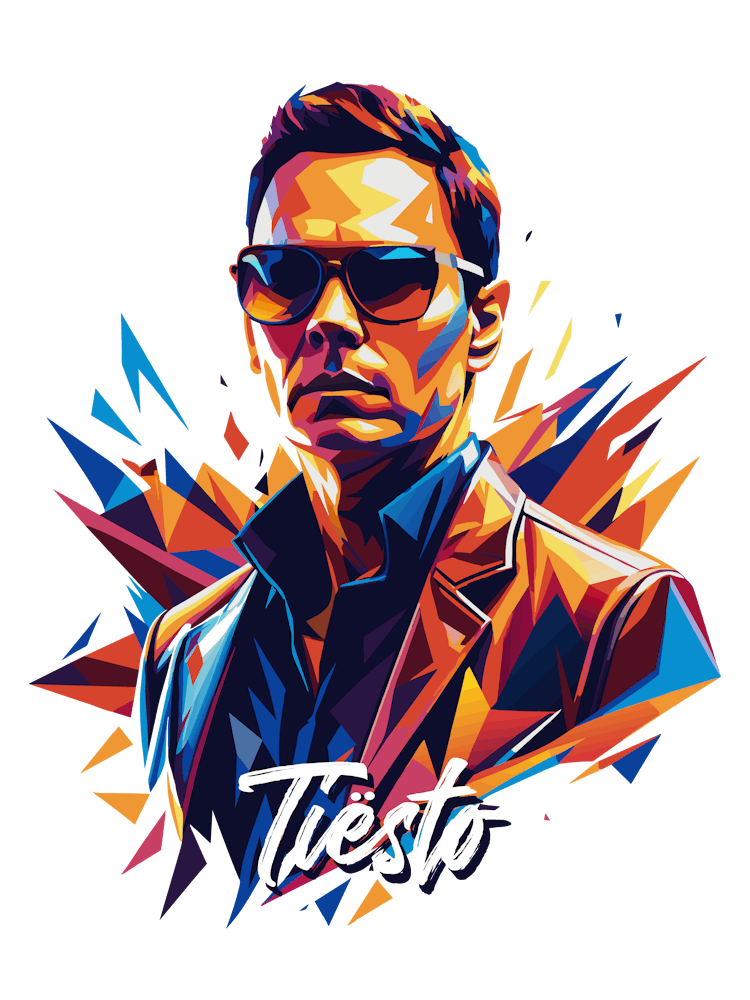 Tiesto 04 Portrait Music Icon WPAP Pop Art Style