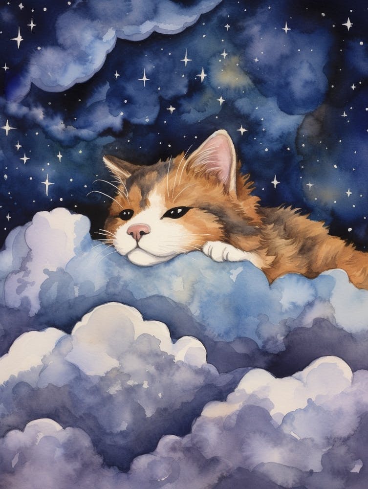 Baby Mountain Lion Sleeping In The Clouds