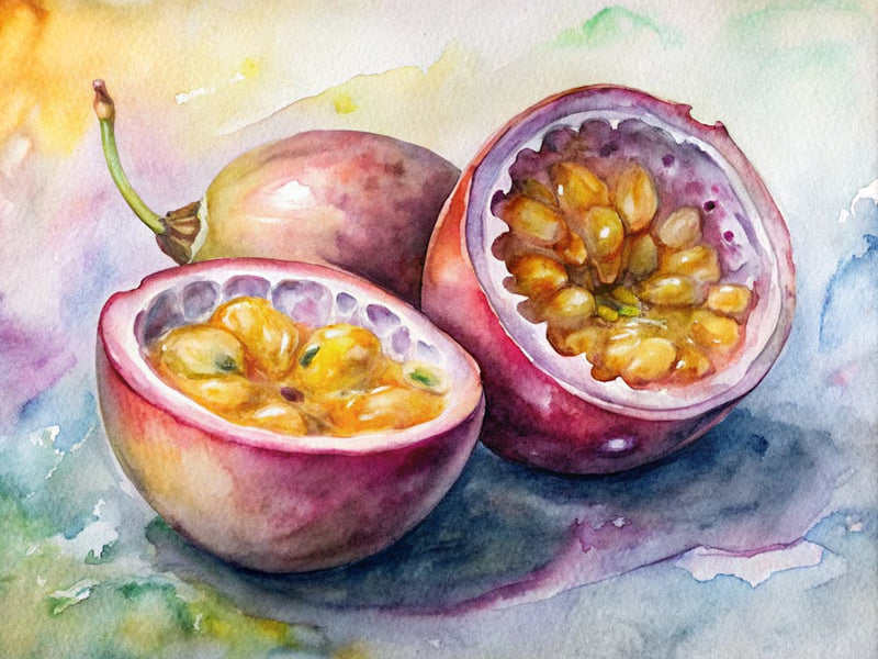 7 A Cut Open Passionfruit Showing Its Seeds