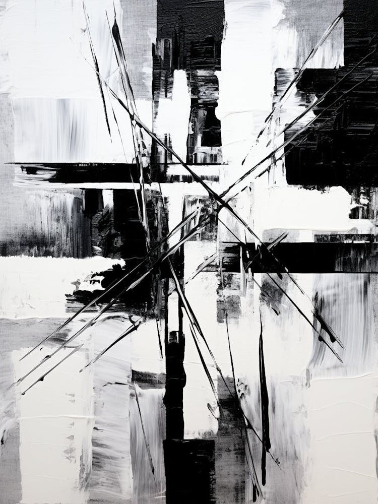 Chromatic Fusion Abstract Black And White 8