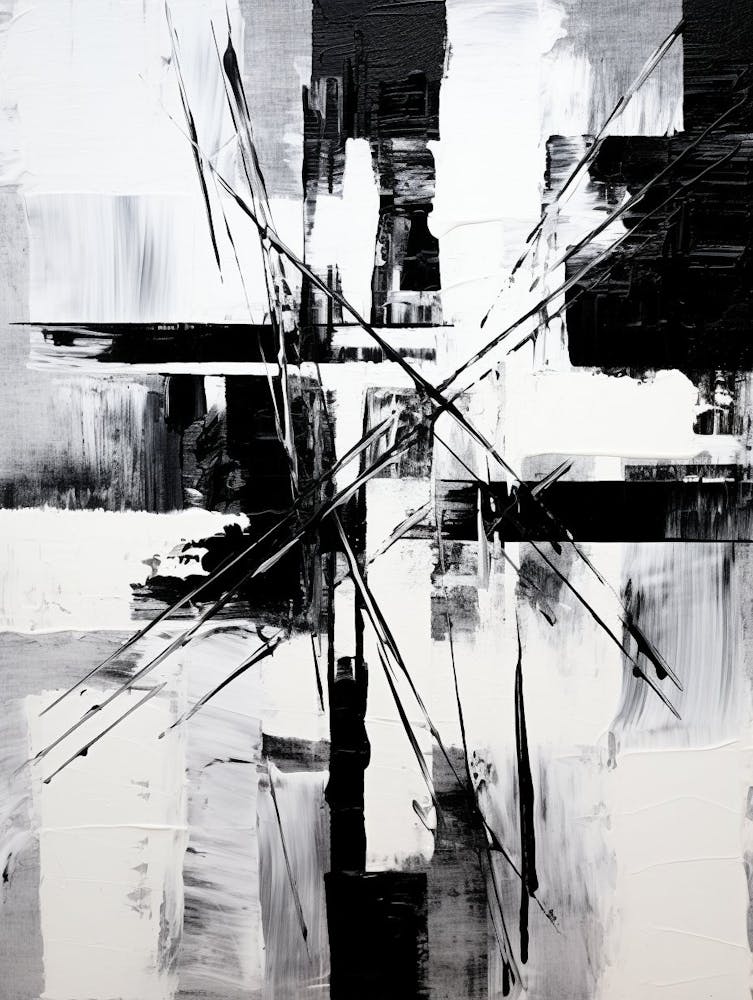 Chromatic Fusion Abstract Black And White 8