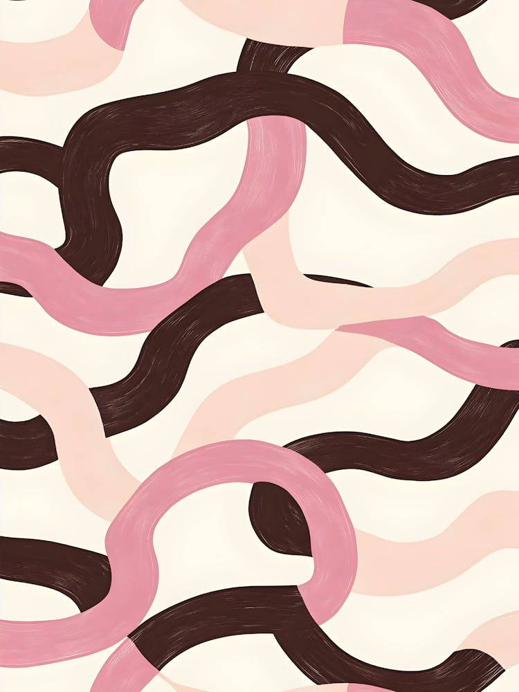Pink And Brown Wavy Lines