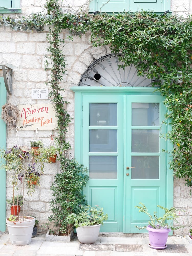 Green Doorway Greece