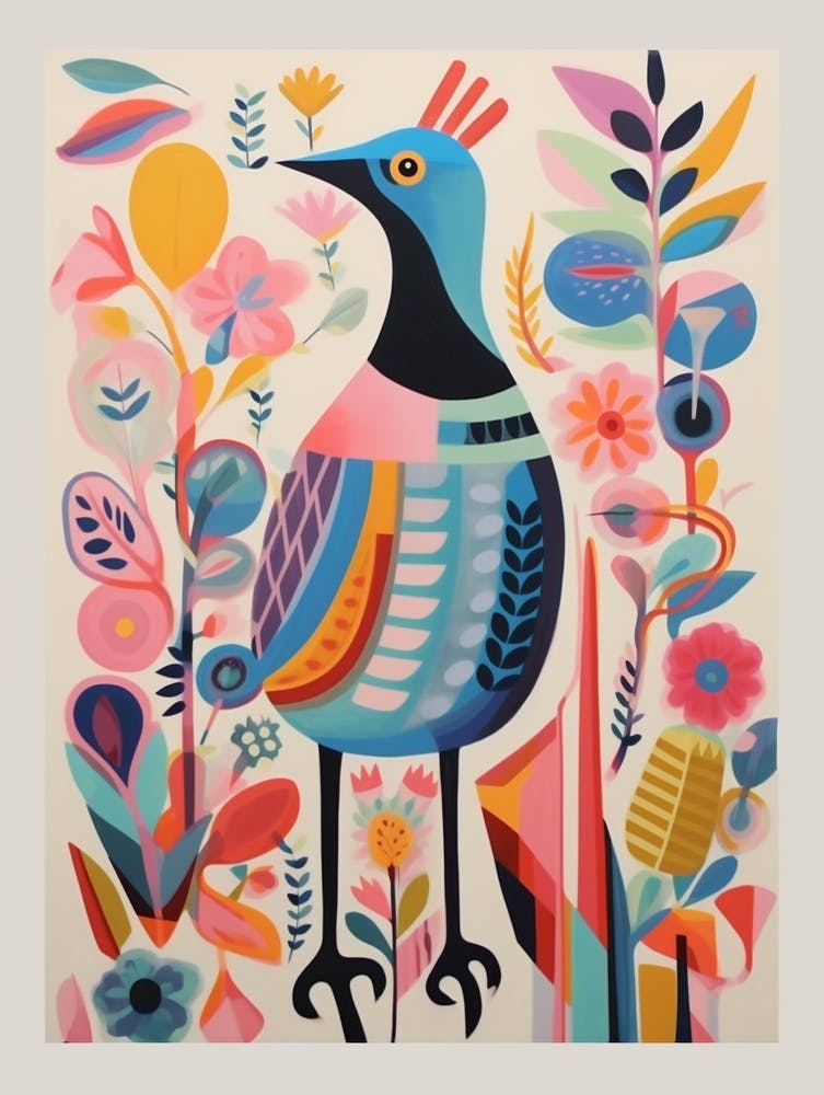 Colourful Scandi Bird Dove 1