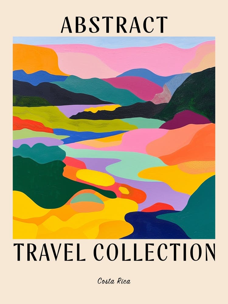 Abstrakte Reisekollektion Poster Costa Rica 2
