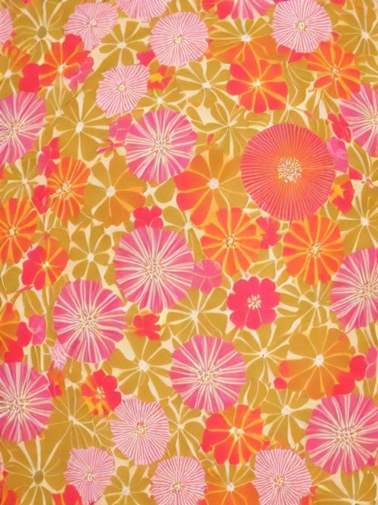 Umbrella Tree Floral Print Warm Tones 1 Flower