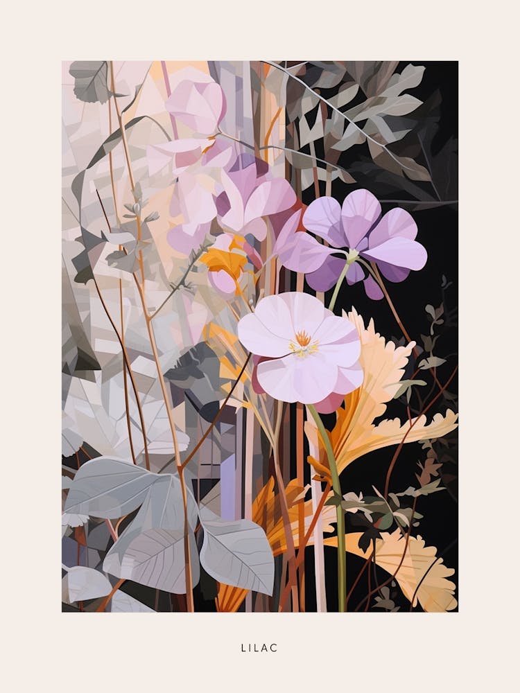Flower Illustration Lilac 5 Poster