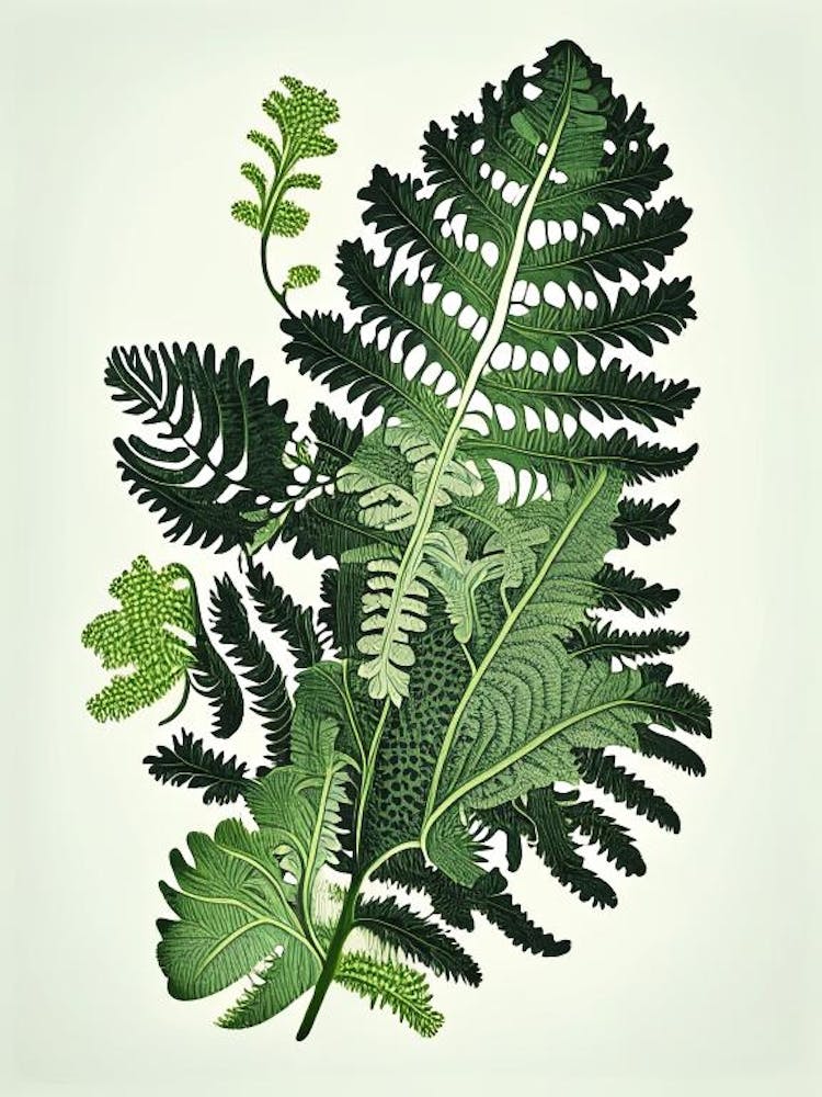 Grape Fern Wildflower Vintage Botanical 2