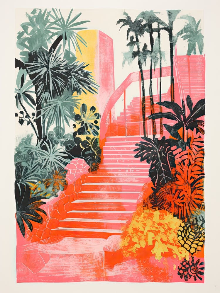 Jardin Botanico De Rio De Janeiro Gardens Abstract Riso Style 2