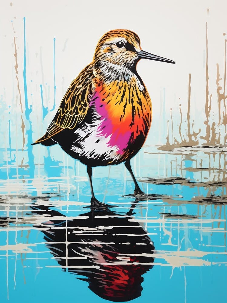 Andy Warhol Style Bird Dunlin 3