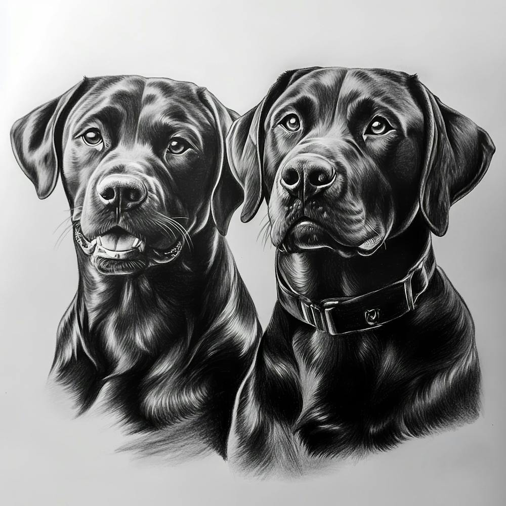 Black Labradors Art
