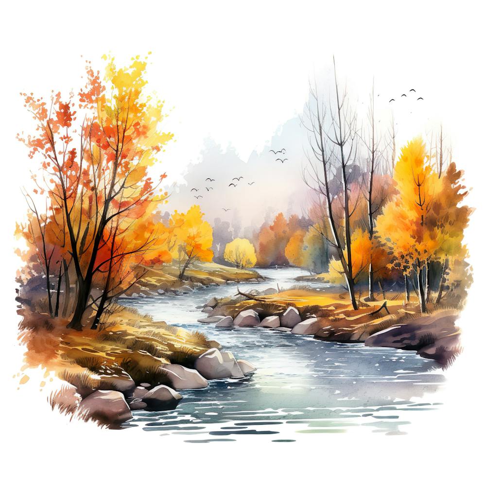Watercolor Autumn Landscape 72