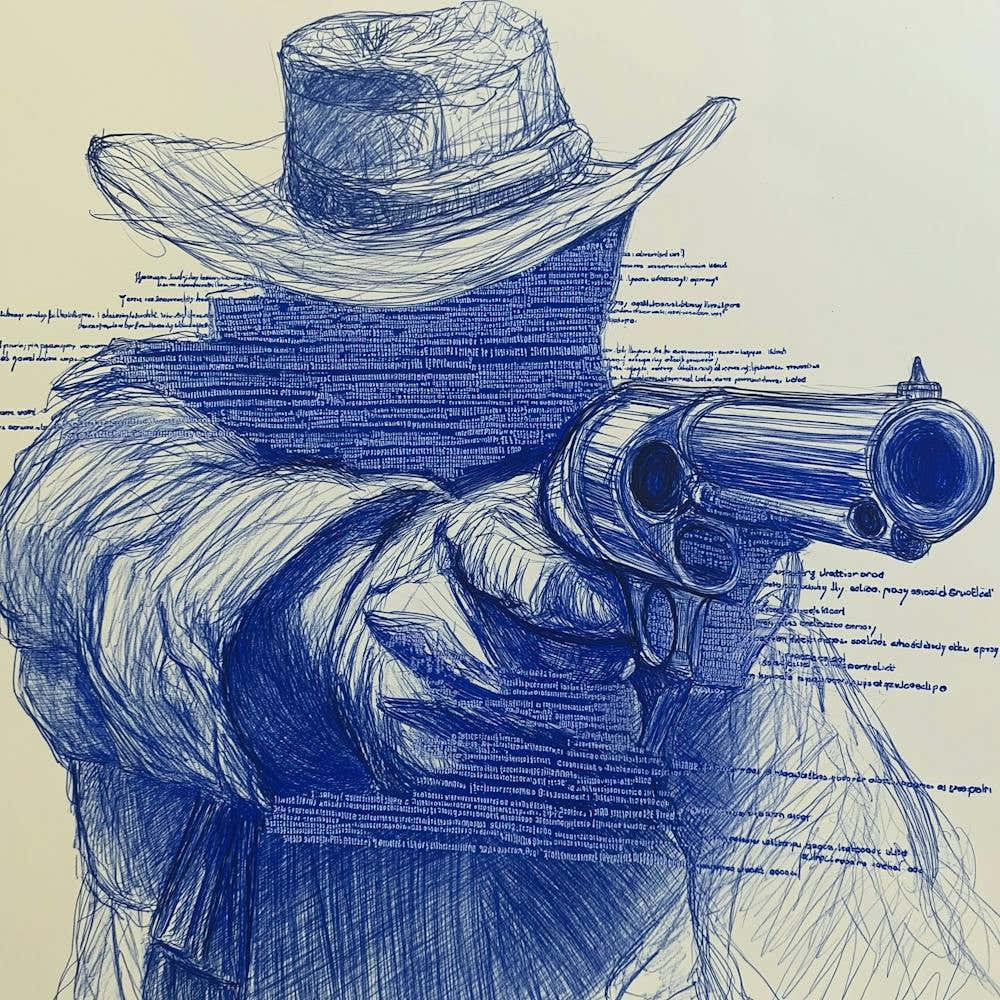 Cowboy Holding Gun