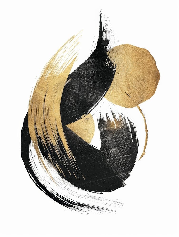Black And Gold Abstract Painting 23