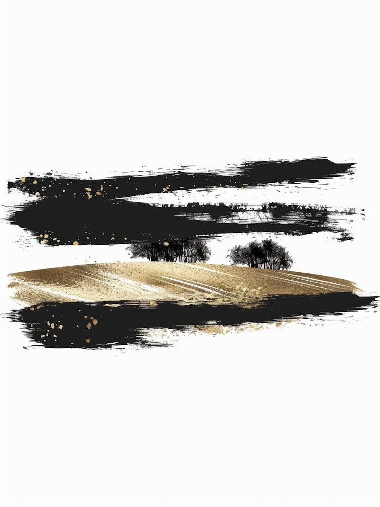 Black And Gold Brushstrokes 1