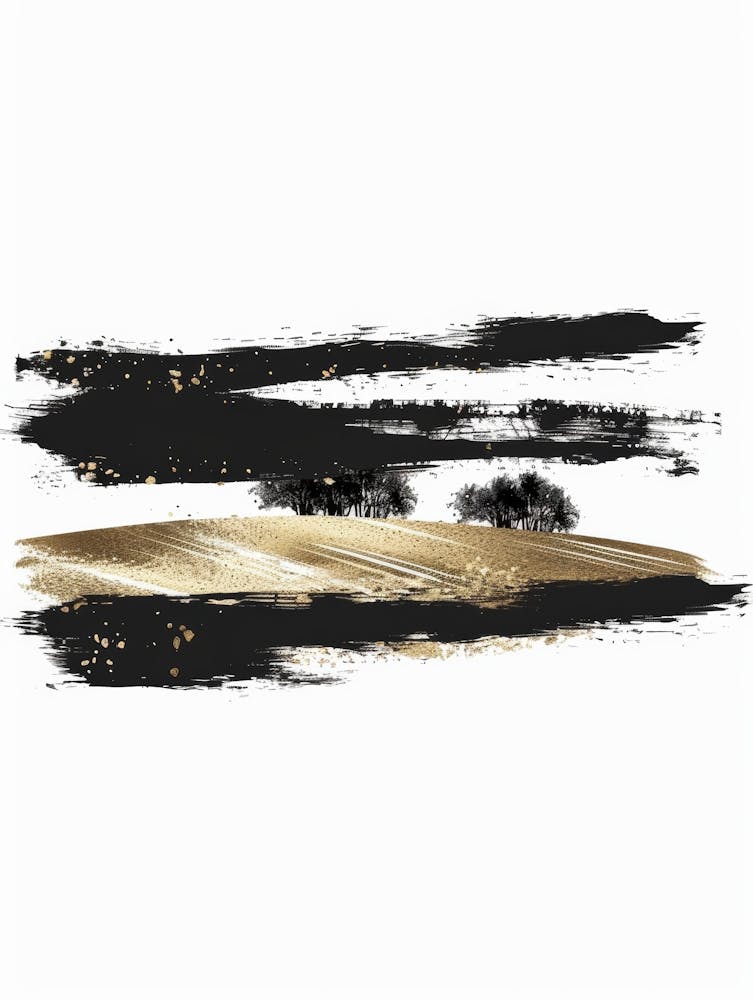 Black And Gold Brushstrokes 1