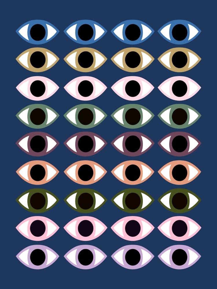 Eyes Staring Colourful Pattern
