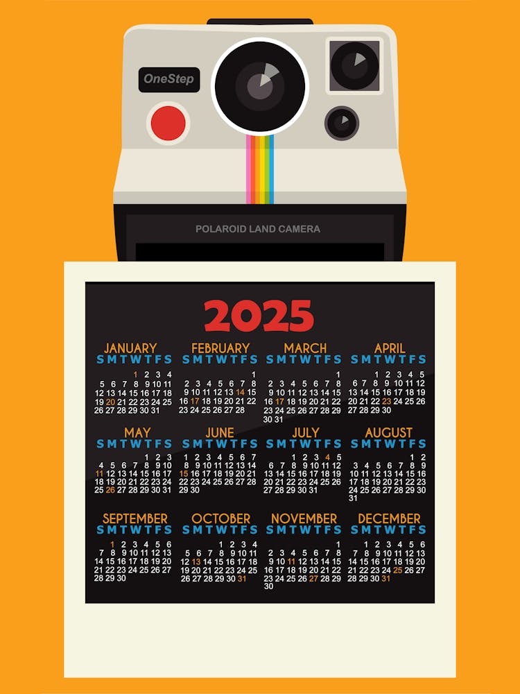 Calendrier Photographe 2025 Jaune