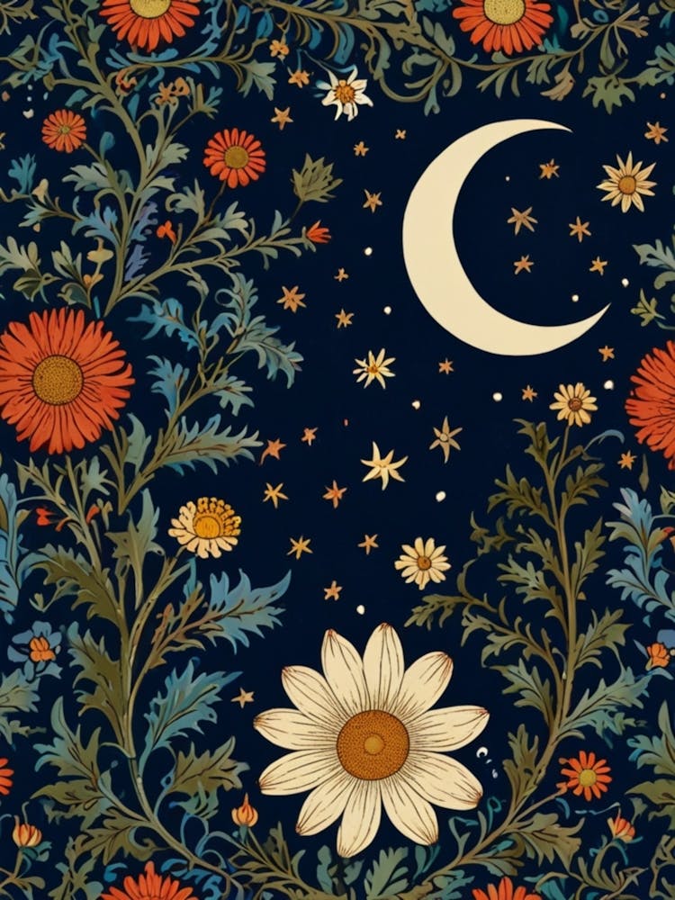 William Morris Moon And Flowers 65