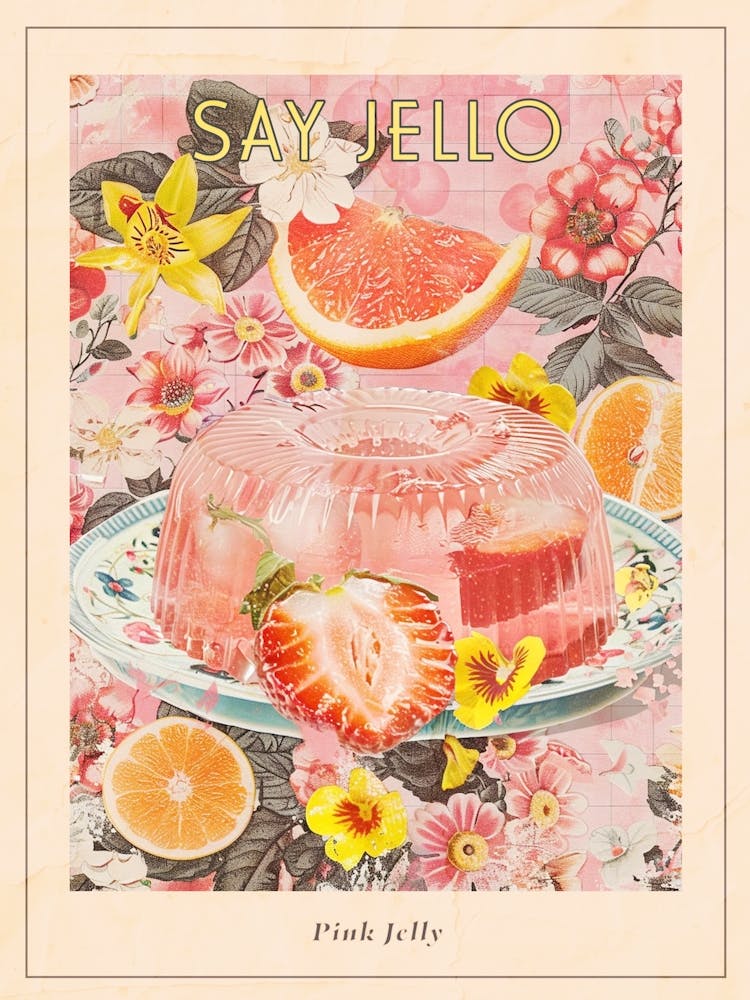 Pink Jelly Retro Collage 2 Poster