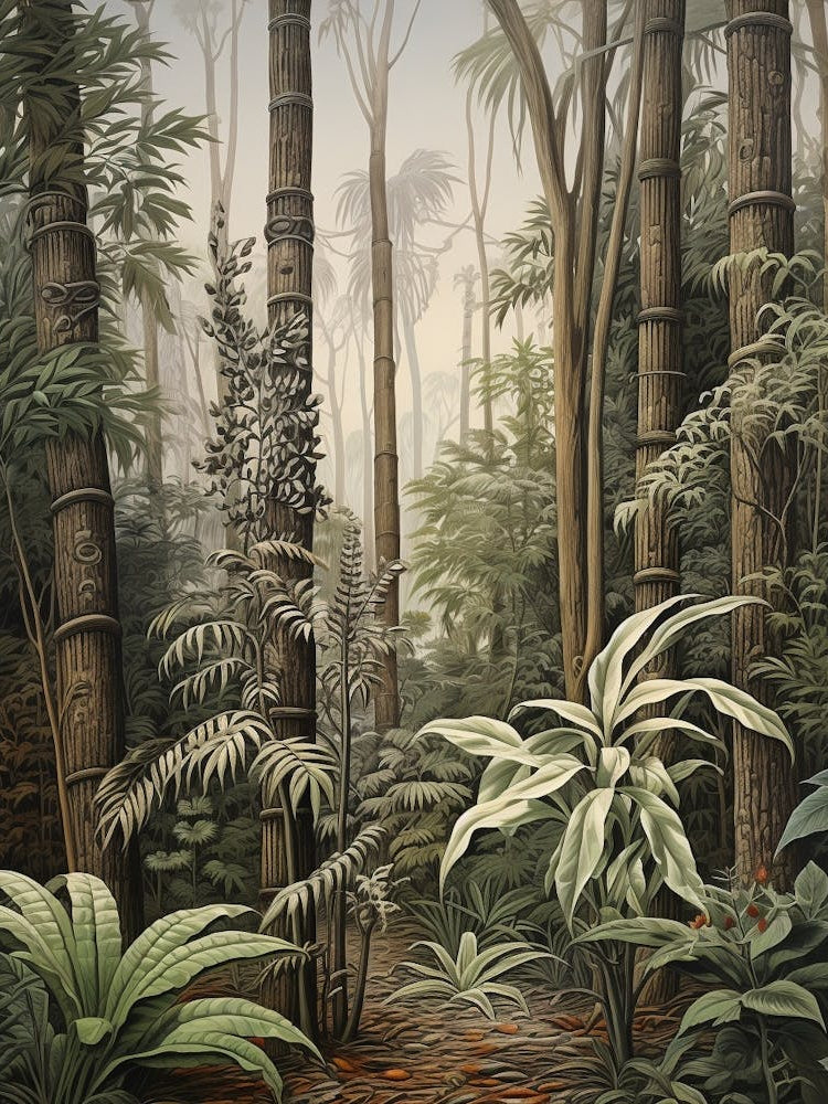 Vintage Jungle Botanical Illustration Bamboo 3