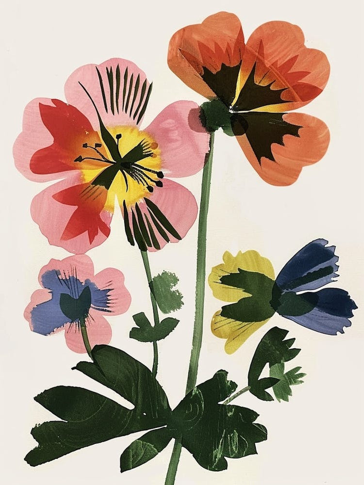 Painted Florals Geranium 2