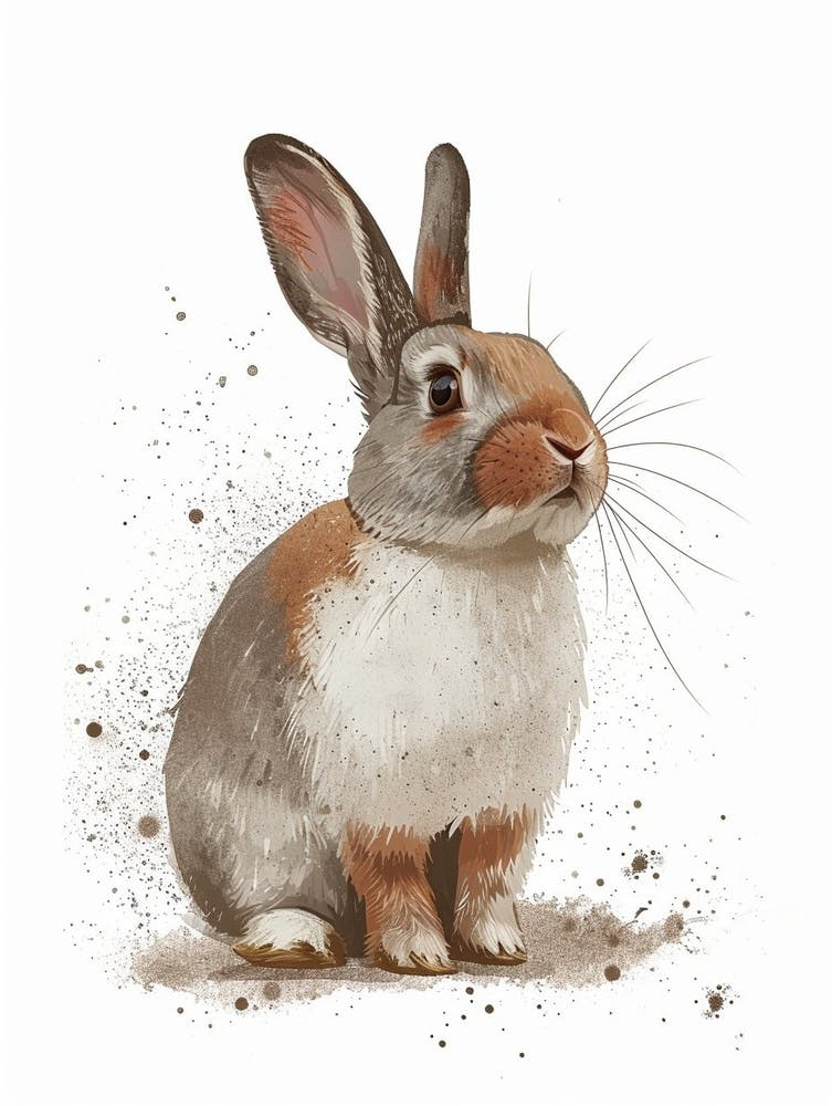 Netherland Dwarf Rabbit Nursery Illustration 2